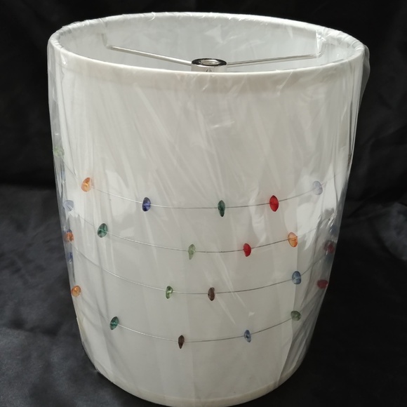 Small Drum Lamp Shade w/ Bead Accents 8.5 in. - Picture 5 of 8
